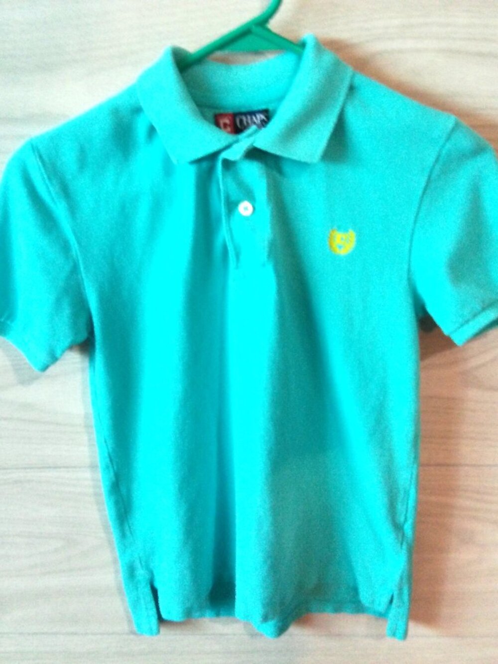 Chaps Polo Shirt Blue Boy's Size M (10-12) Collar Short Sleeves 100% Cotton